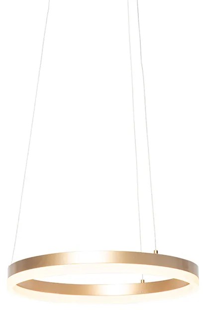 Lampă suspendată de design aurie 40 cm inclusiv LED cu 3 trepte de reglare a luminozității - Anello