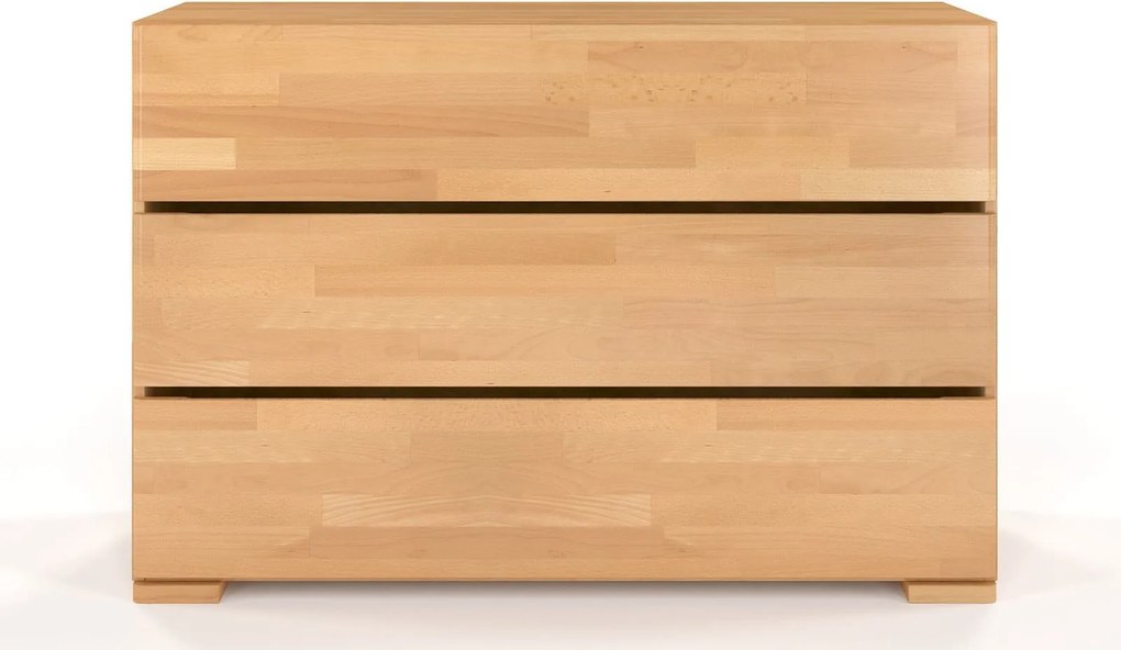Comodă lemn masiv TerraCraft Fag 3 sertare, 120 × 45 × 81 cm - Natural