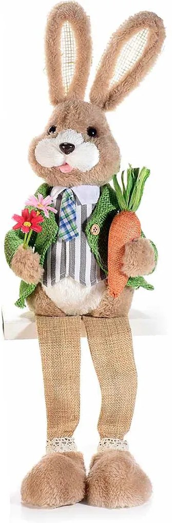 Figurina Iepuras Paste Boy cu picioare textil fibre naturale 17 cm x 53 h