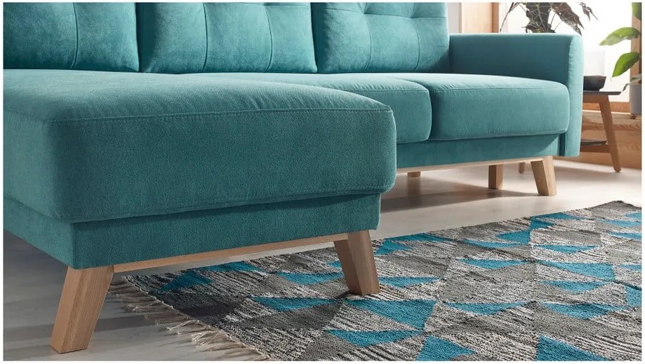 Colțar extensibil cu șezlong pe partea stângă Bobochic Paris Balio, turcoaz