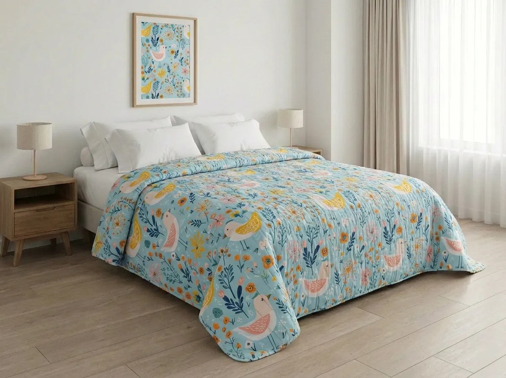 Cuvertura de pat SPRING TWEET, colorată Dimensiune: 170 x 210 cm