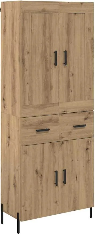 vidaXL Bufet cu sertar 2 pcs Stejar Artizanal Lemn compozit