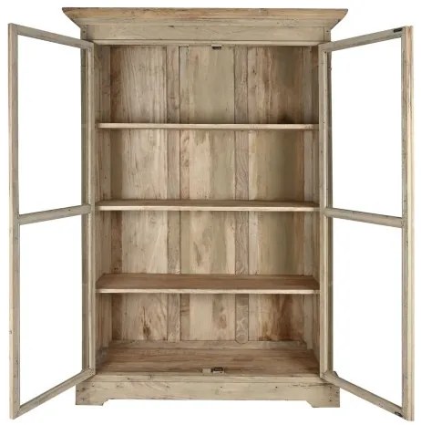 Vitrina, natur, din lemn reciclat, Pastel