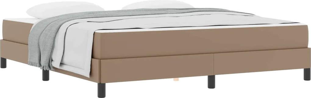 vidaXL Cadru de pat cu saltea Cappuccino 180 x 200 cm țesătură