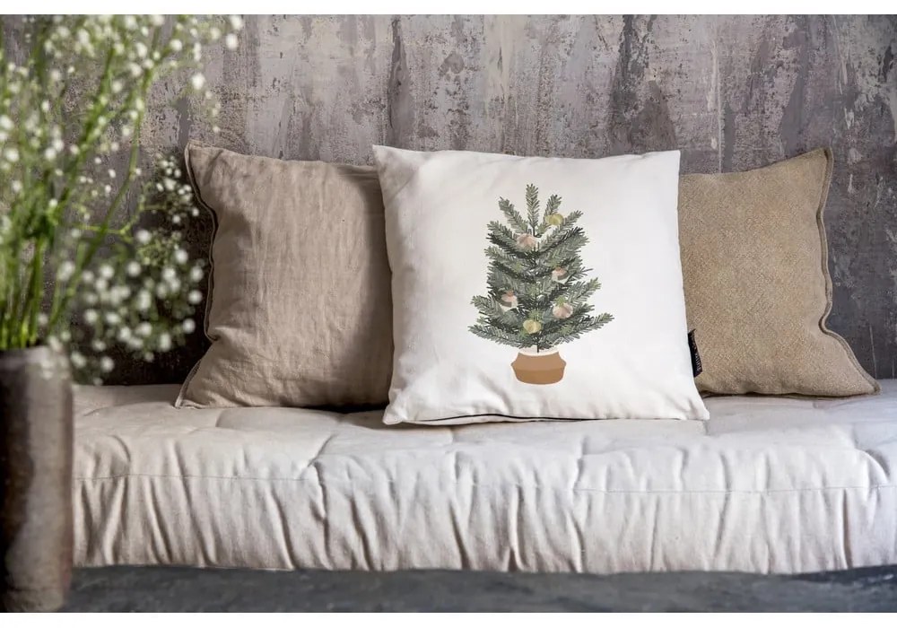 Față de pernă 45x45 cm cu model de Crăciun Festive Tree – Butter Kings