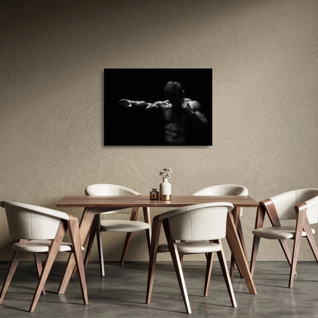 Tablou pe sticlă - Lovitura cu pumn (70x50 cm)