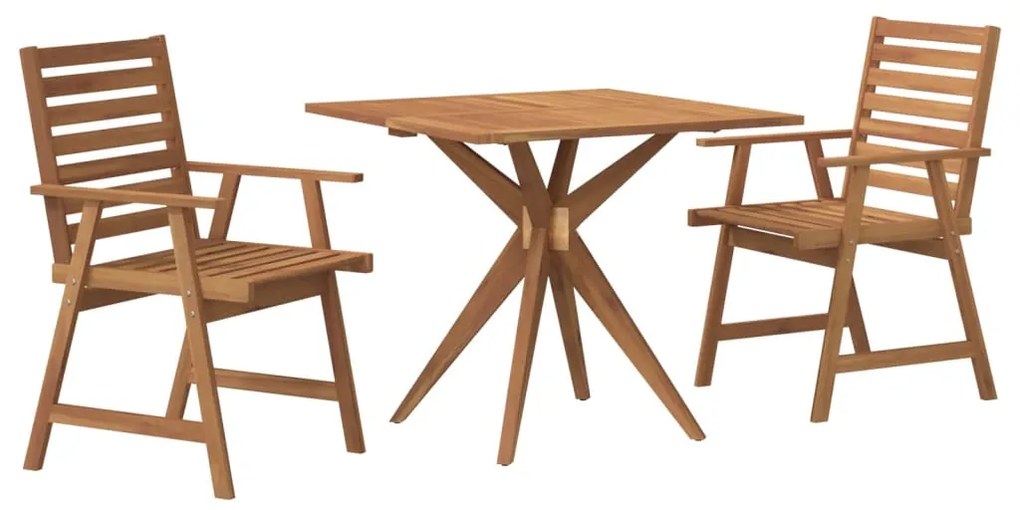 3283568 vidaXL Set mobilier de grădină, 3 piese, lemn masiv de acacia