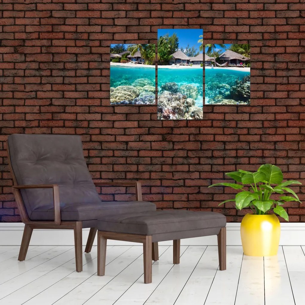 Tablou cu plaja pe insulă tropicală (90x60 cm)