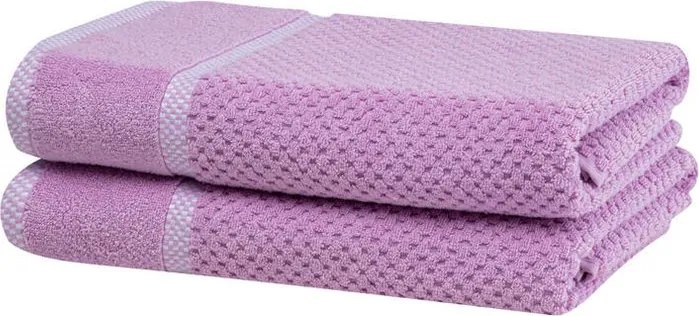 decoDoma Set de 2 prosoape de baie din frotir MODENA liliac 70 x 140 cm