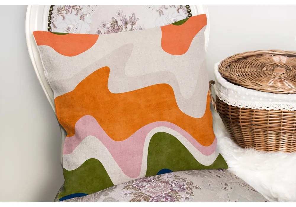 Față de pernă 43x43 cm Squiggly Orange – Mila Home
