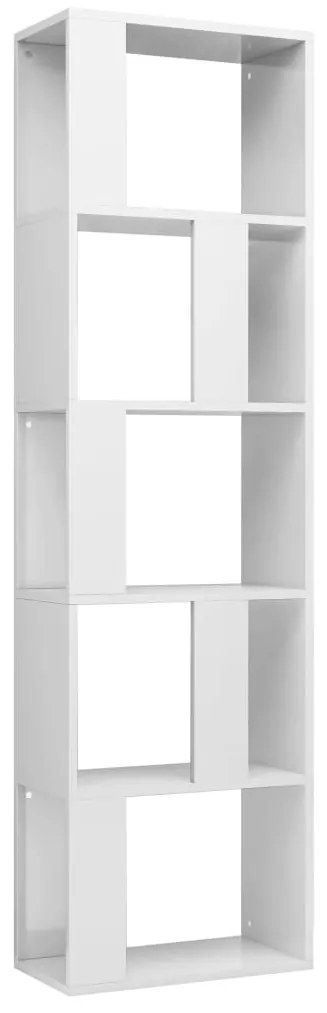 800114 vidaXL Bibliotecă/Separator alb extralucios 45x24x159cm lemn prelucrat