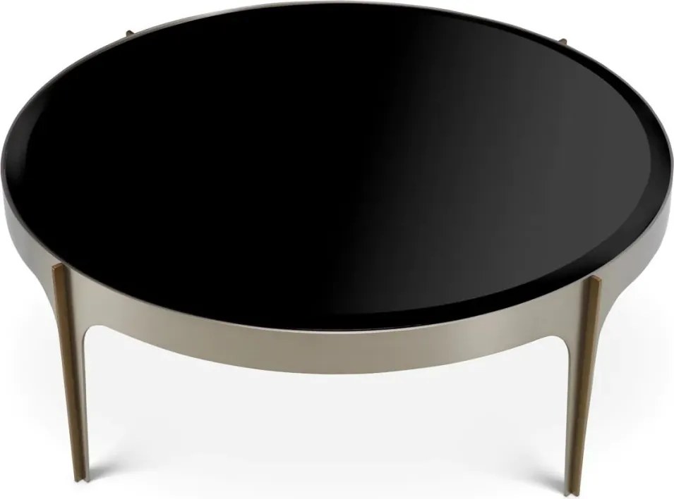 Masuta de Cafea Design LUX, Otel, Sticla, Negru, Artemisa