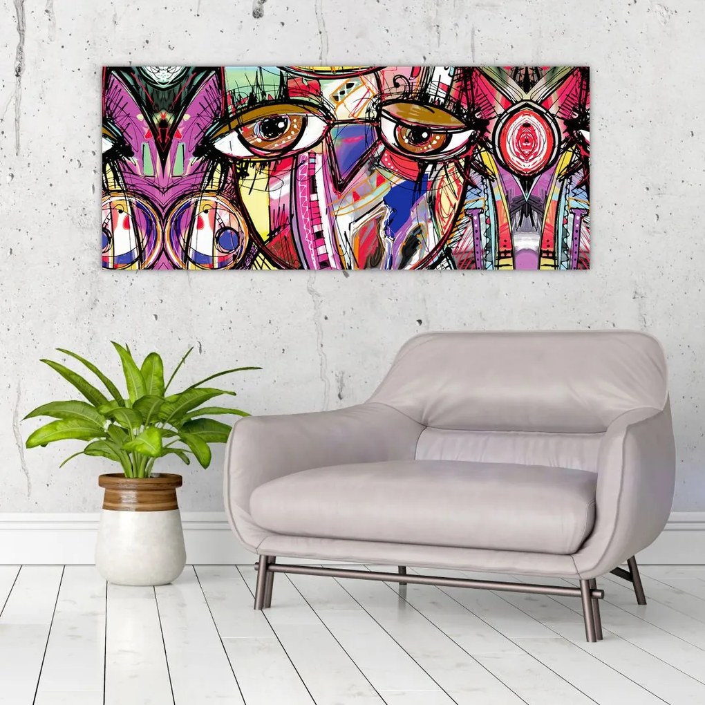 Tablou - Artă stradală - bufniță (120x50 cm)