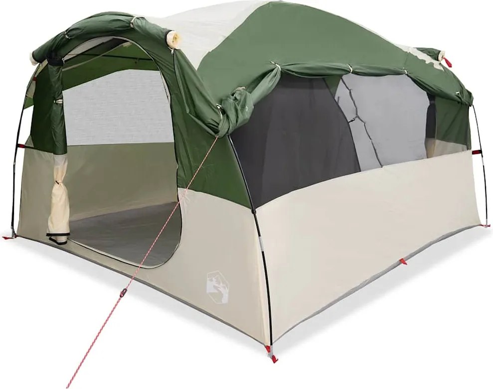 vidaXL Cort de familie tunel, 6 persoane, verde, impermeabil
