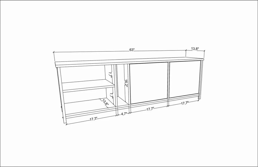 Comoda TV Primrose - Alb, Oak