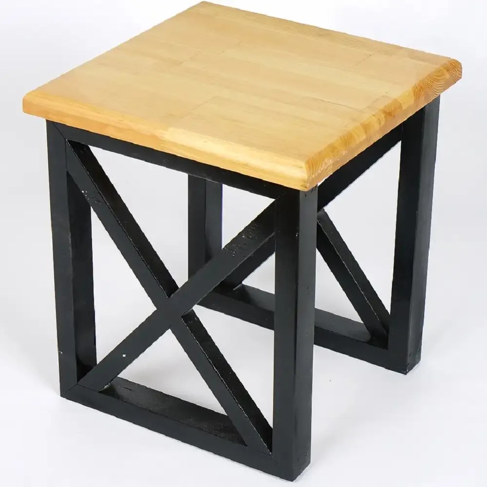 Masuta cafea lemn Country Homs 45 x 40 x 40, nuc si negru