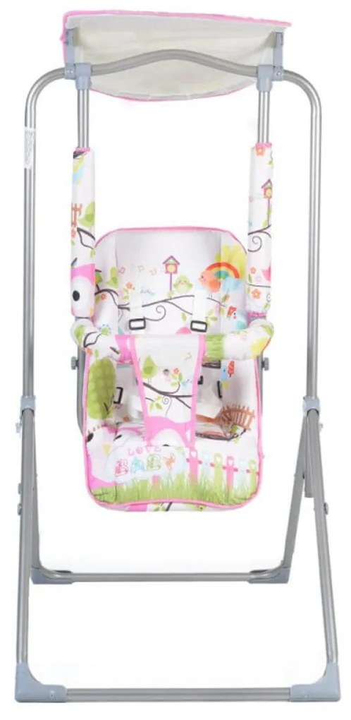 Leagan copii si bebelusi pentru interior si exterior Novokids™ Jungle Garden Swing, Cadru metalic, 0+ ani, Sezut reglabil in 3 trepte, Pozitie somn,