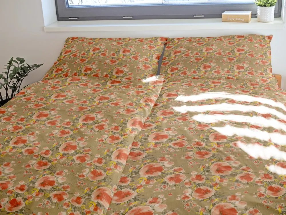 Lenjerie de pat creponată Flori Mici