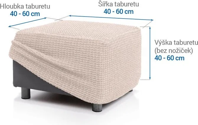 Nueva Textura Huse super elastice RUBINIA smântânii taburet (40 - 60 cm)