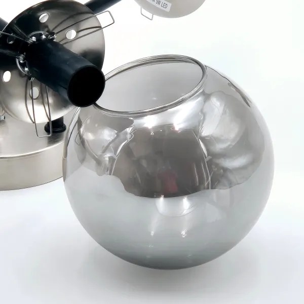 Brilagi - Lustru aplicat MALIVA, 6xE14/15W/230V, crom mat/fumuriu