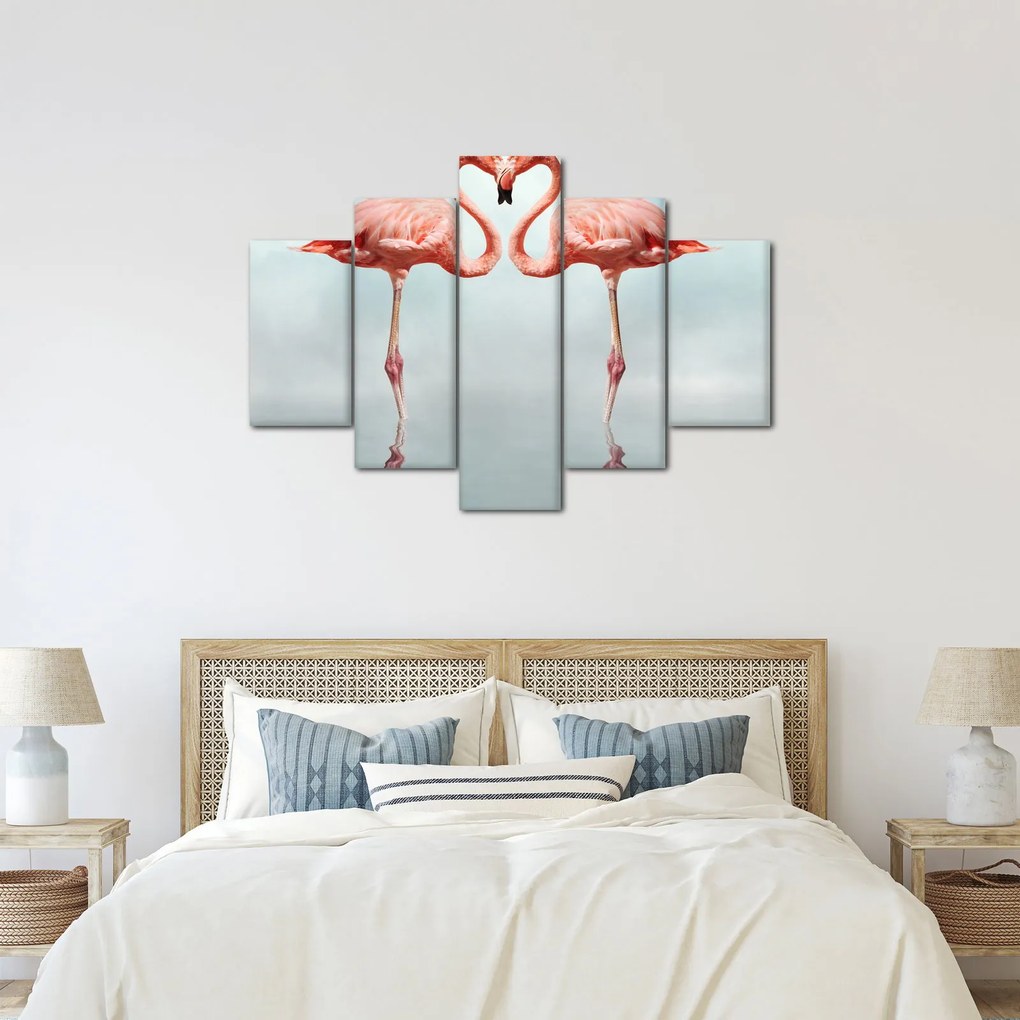 Tablou cu doi flamingo (150x105 cm)