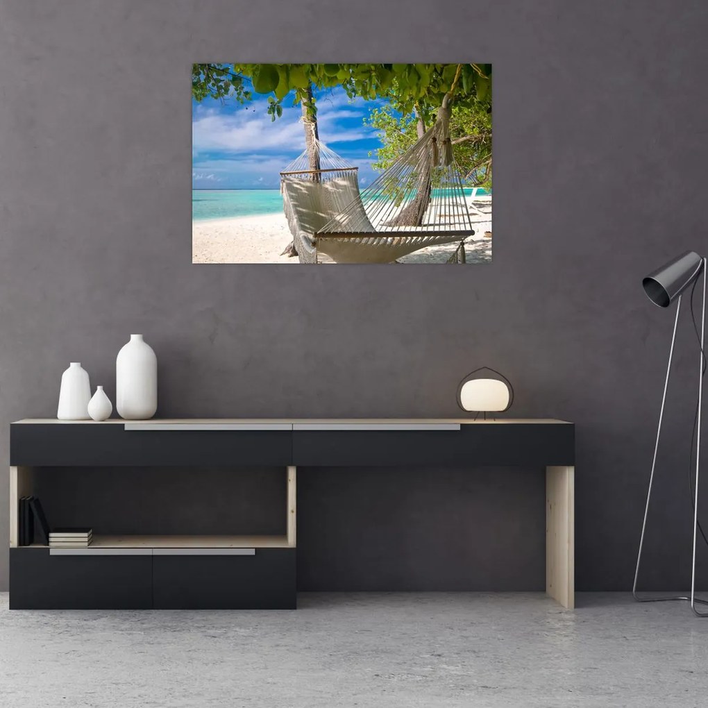 Tablou - Hamac pe plajă (90x60 cm)