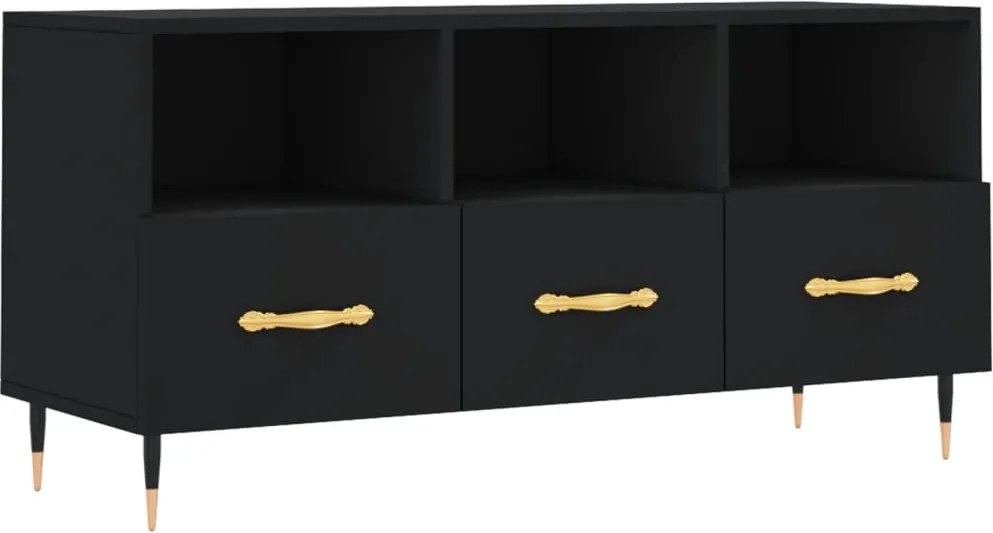 vidaXL Dulap TV, negru, 102x36x50 cm, lemn prelucrat