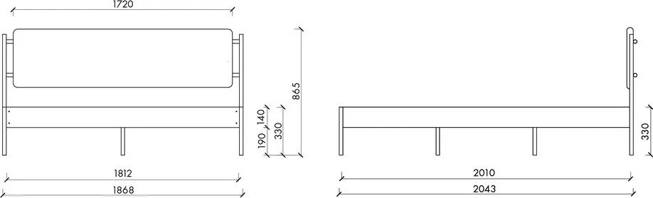 Pat matrimonial alb tapițat din oțel cu somieră 180x200 cm Eton Basic – noo.ma