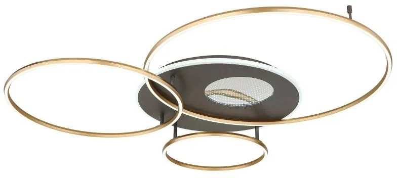Lustra LED aplicata cu telecomanda INVERTINA aurie