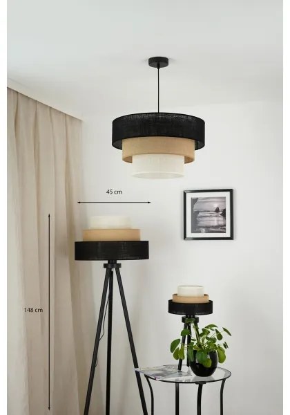 Brilagi - Lampă de podea ASPEN LUNETA 1xE27/15W/230V negru/bej/crem