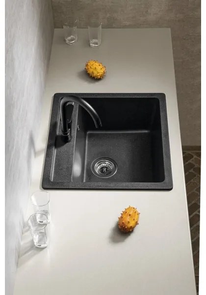 Sapho - Chiuvetă de bucătărie 53x50 cm granit/negru