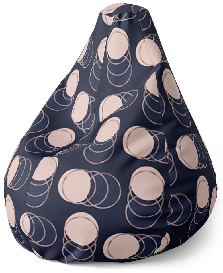 Sac de șezut Pear cercuri și buline - pentru copii, bej / negru