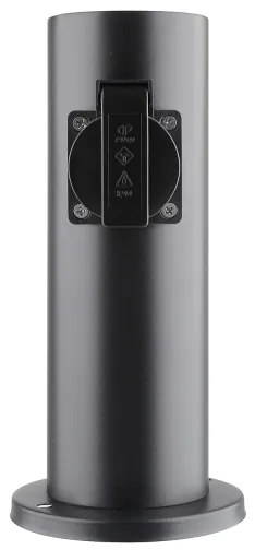 Solight PG10B - Stâlp exterior 2 prize 230V IP44 negru rotund