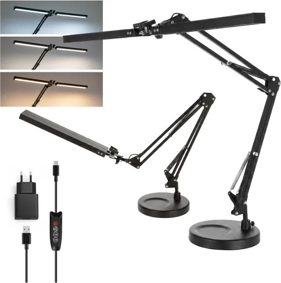 Brilagi - Lampă de birou LED reglabilă VARIO LED/15W/230V 3000-6000K neagră