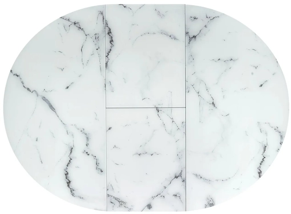 Masa extensibila Vertigo marmura alba/negru L130-180 cm