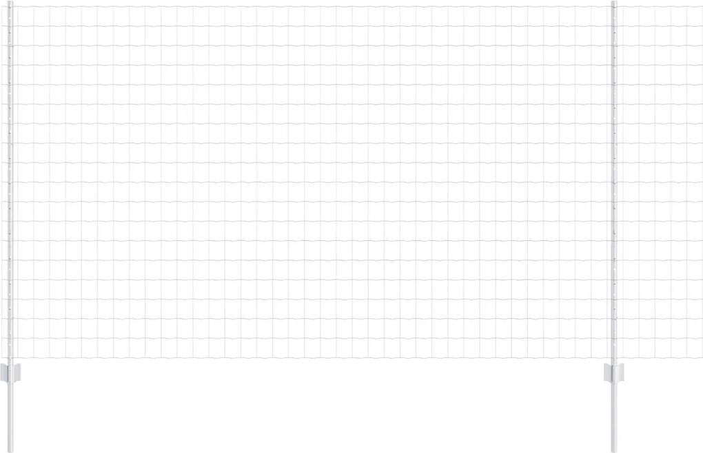 vidaXL Gard cu Stâlp Argintiu 1,4 x 10 m Oțel