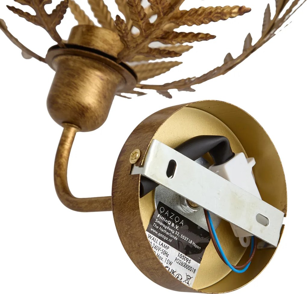 Lampă de perete vintage aurie 26,5 cm - Botanica