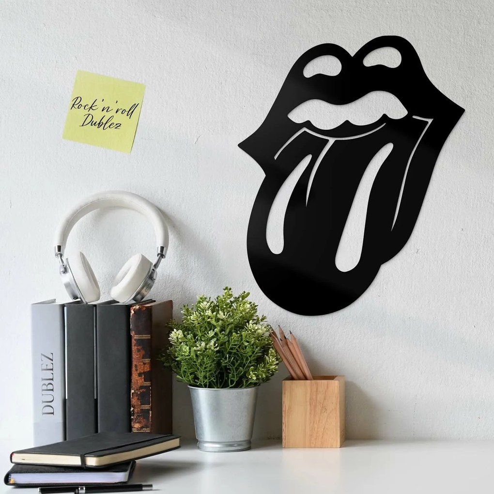DUBLEZ | Semn din lemn pentru perete - The Rolling Stones