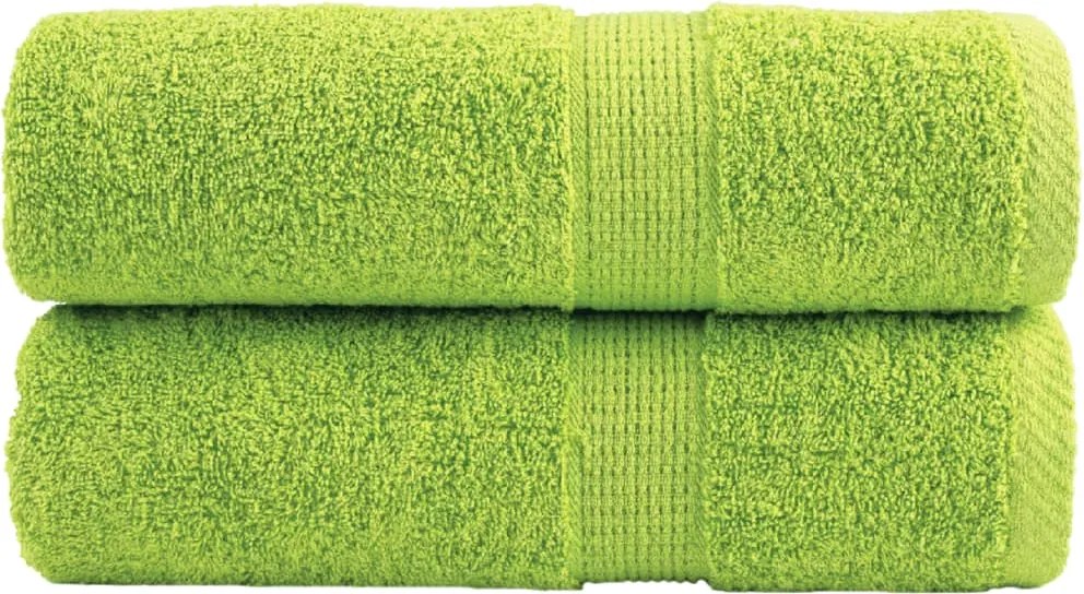vidaXL Prosoape oaspeți premium SOLUND 2 buc. verde 30x50 cm 600 gsm