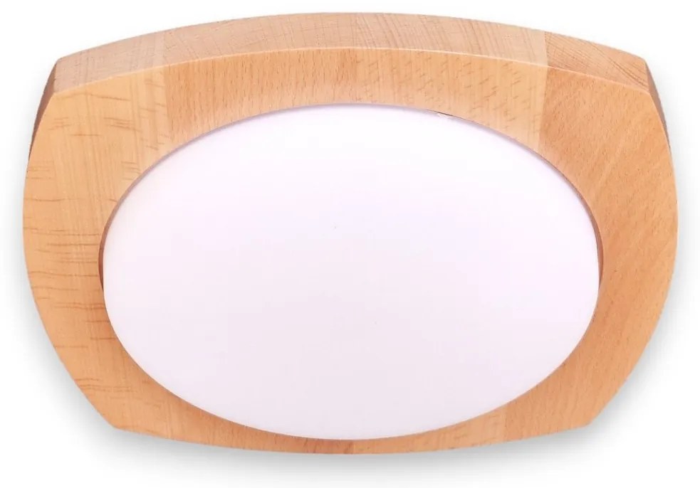 Plafoniera LED rustica fabricata manual din lemn OKIO