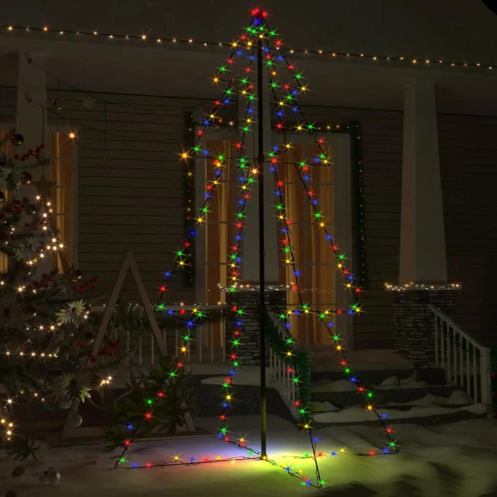 Brad Craciun conic 240 LED-uri, 118x180 cm, interior  exterior 1, Multicolour, 118 x 180 cm
