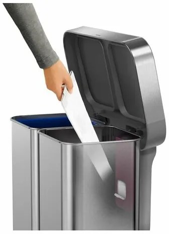 Simplehuman Coș de gunoi cu pedală pentru deșeurisortate 58 l, argintiu