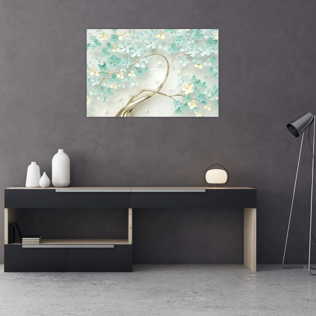 Tablou - Copac auriu înflorit (90x60 cm)
