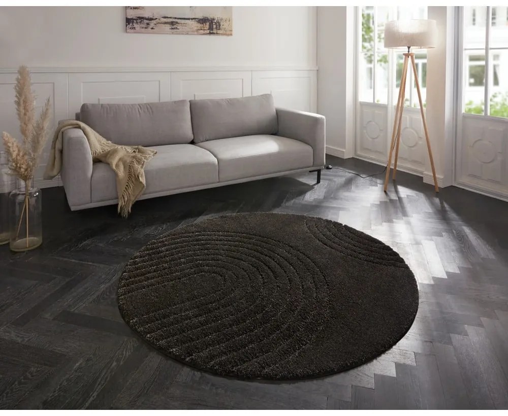 Covor Mint Rugs Norwalk Fergus, ø 160 cm, negru