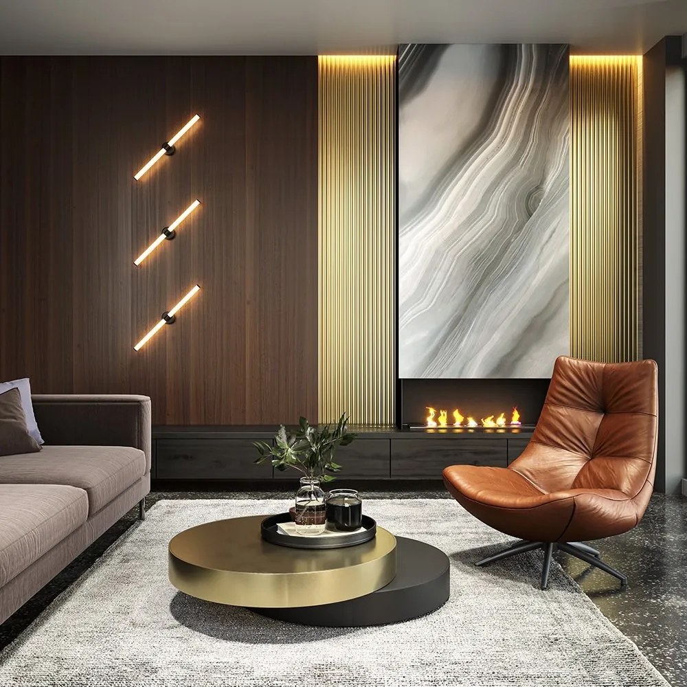 Aplica de perete LED design high-tech minimalist Axis negru