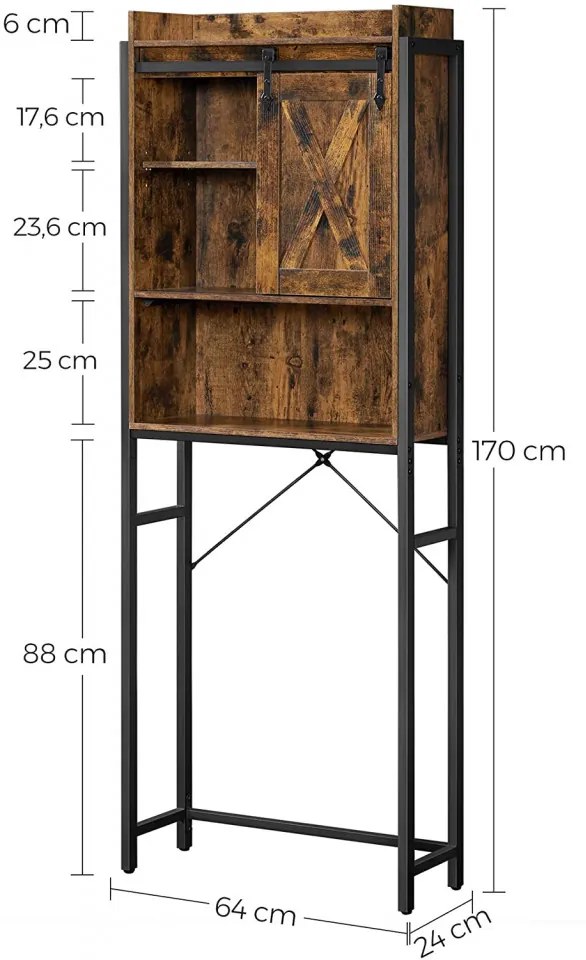 DUI1 - Dulap inalt toaleta, 64 cm - Mobilier Baie Industrial