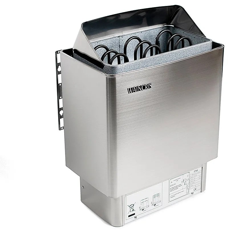 Soba inox sauna privata, incalzitor electric sauna Waincris Lampo 8kW cu panou exterior digital WLBS80