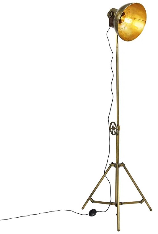 Lampă de podea industrială cu trepied bronz - Mangoes