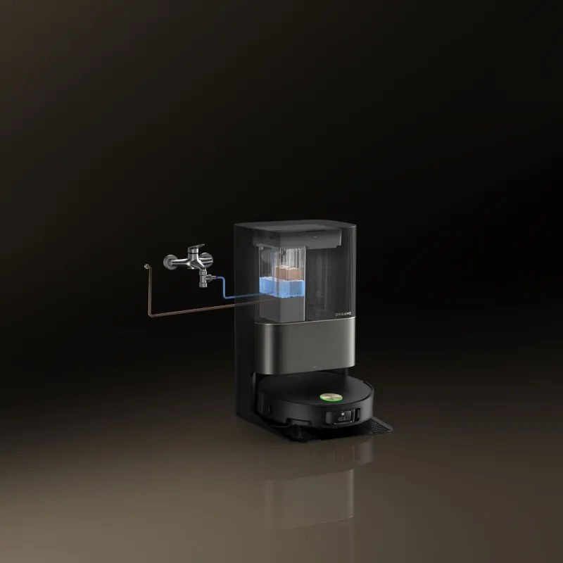 Aspirator robot Dreame X50 Ultra RLX85CE-6-BK, 20000 Pa, detectare AI a obstacolelor, navigare 360°, control vocal, sterilizare UV, negru/dorat