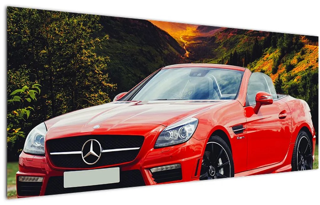 Tablou - Mercedes roșu (120x50 cm)
